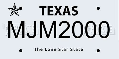 MJM2000 Texas License Plate