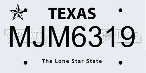 MJM6319 Texas License Plate