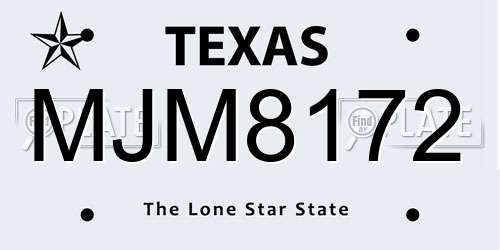 MJM8172 Texas License Plate