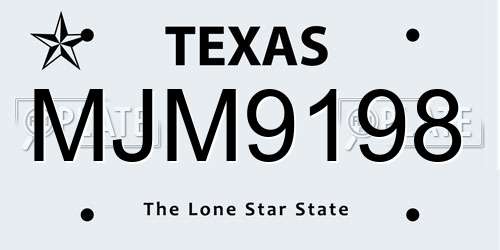 MJM9198 Texas License Plate