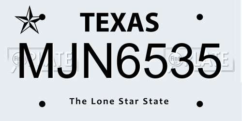 MJN6535 Texas License Plate