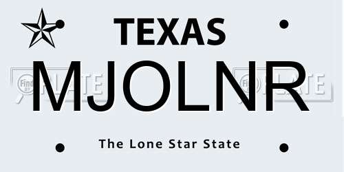 MJOLNR Texas License Plate