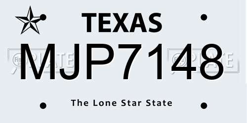 MJP7148 Texas License Plate