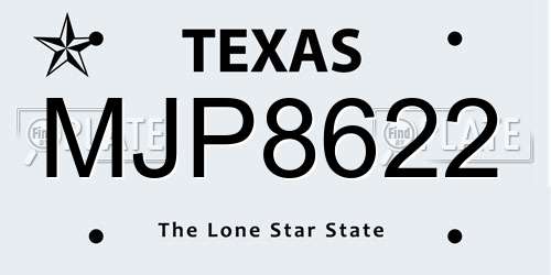 MJP8622 Texas License Plate