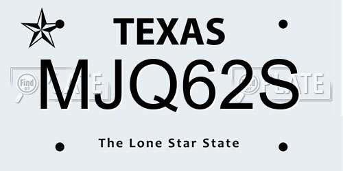 MJQ62S Texas License Plate