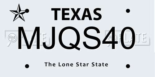 MJQS40 Texas License Plate