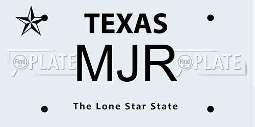 MJR Texas License Plate