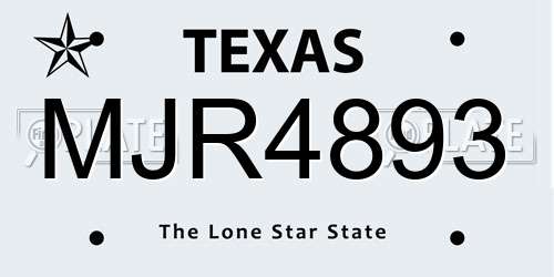 MJR4893 Texas License Plate