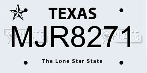 MJR8271 Texas License Plate