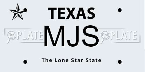 MJS Texas License Plate