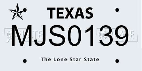 MJS0139 Texas License Plate