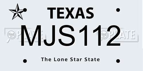 MJS112 Texas License Plate