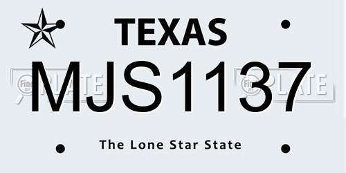 MJS1137 Texas License Plate