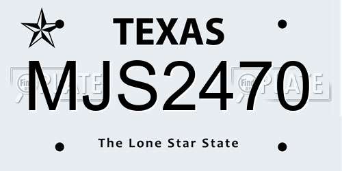 MJS2470 Texas License Plate