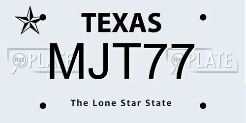 MJT77 Texas License Plate