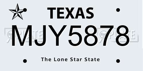 MJY5878 Texas License Plate