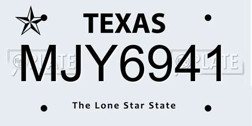 MJY6941 Texas License Plate
