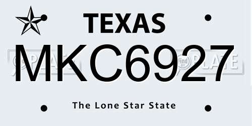 MKC6927 Texas License Plate
