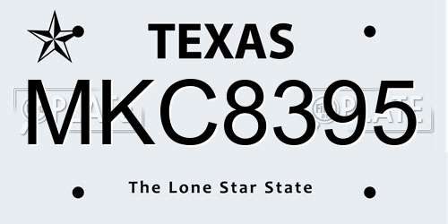 MKC8395 Texas License Plate