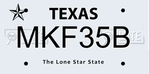 MKF35B Texas License Plate