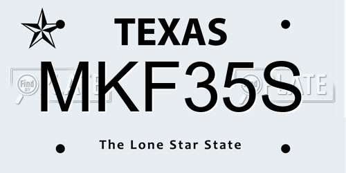 MKF35S Texas License Plate