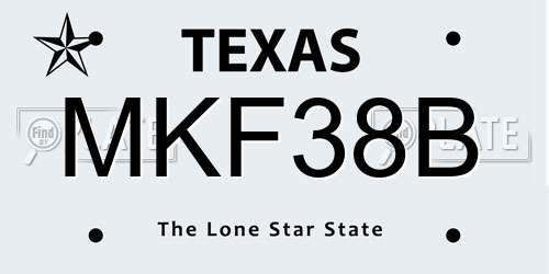 MKF38B Texas License Plate
