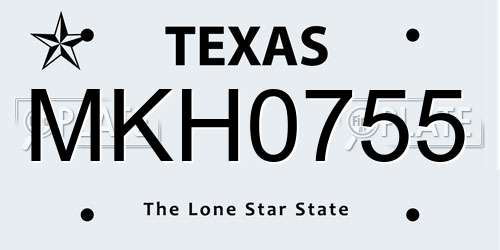 MKH0755 Texas License Plate