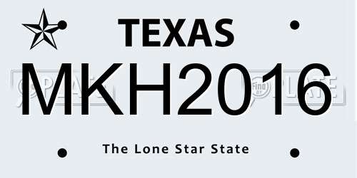 MKH2016 Texas License Plate