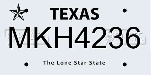 MKH4236 Texas License Plate