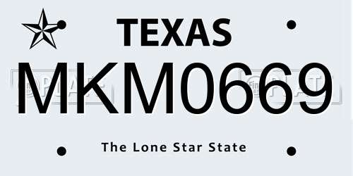 MKM0669 Texas License Plate