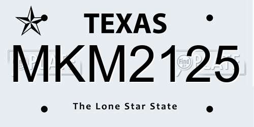 MKM2125 Texas License Plate