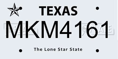 MKM4161 Texas License Plate