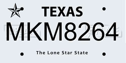 MKM8264 Texas License Plate