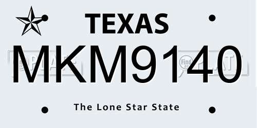 MKM9140 Texas License Plate