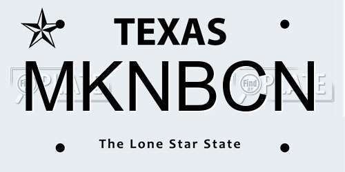 MKNBCN Texas License Plate