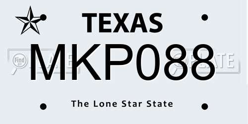 MKP088 Texas License Plate