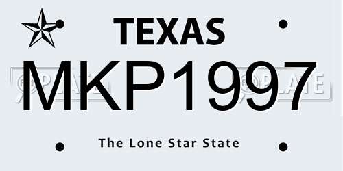 MKP1997 Texas License Plate