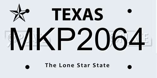 MKP2064 Texas License Plate