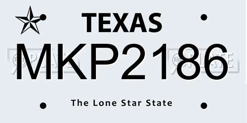 MKP2186 Texas License Plate