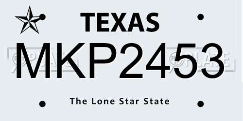 MKP2453 Texas License Plate