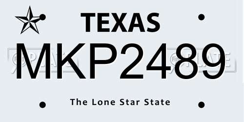 MKP2489 Texas License Plate