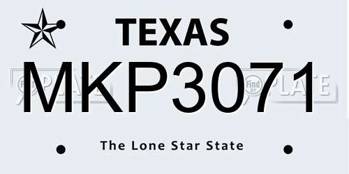 MKP3071 Texas License Plate