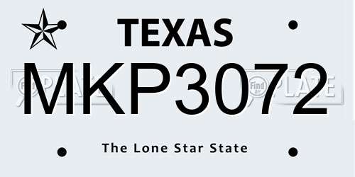 MKP3072 Texas License Plate