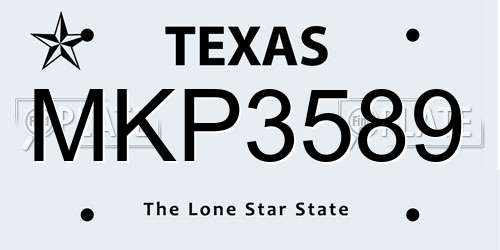 MKP3589 Texas License Plate