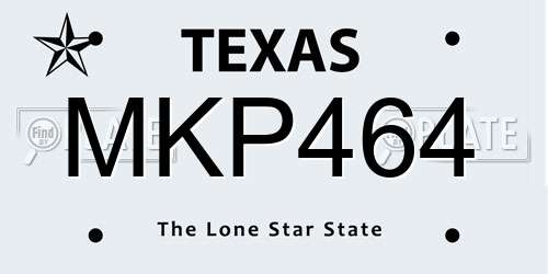 MKP464 Texas License Plate