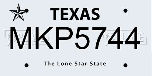MKP5744 Texas License Plate