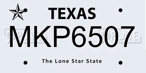 MKP6507 Texas License Plate