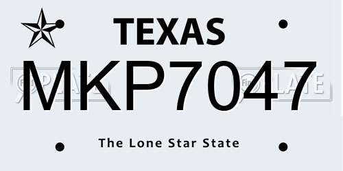 MKP7047 Texas License Plate