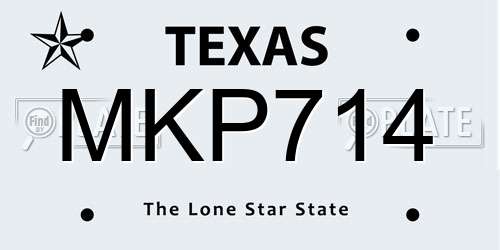 MKP714 Texas License Plate