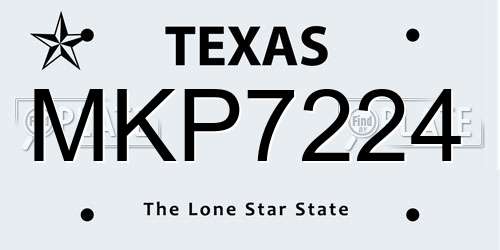 MKP7224 Texas License Plate